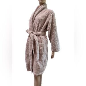 Pottery Barn Pink Plush Robe Wrap Style